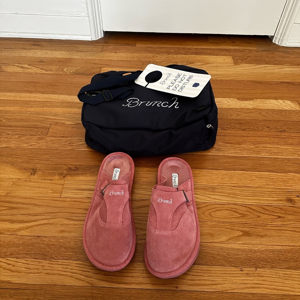 Brunch Pink Suede Slip-On Sandals